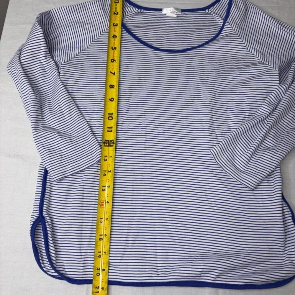 LAKE Pajamas XXS SHIRT ONLY Blue White Stripe 100% Pima Cotton